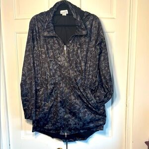 NWT Chase54 Black, Gray, Green Camouflage Rain/Utility Jacket Hide-Away Hood